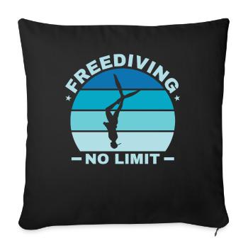 Diving, Freediving, Apnea No Limit Freediving - Sofa pillowcase 17,3'' x 17,3'' (45 x 45 cm) - black - Front