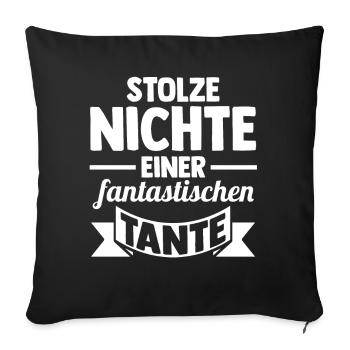 Tante Nichte - Sofakissenbezug 45 x 45 cm - Schwarz - Vorne