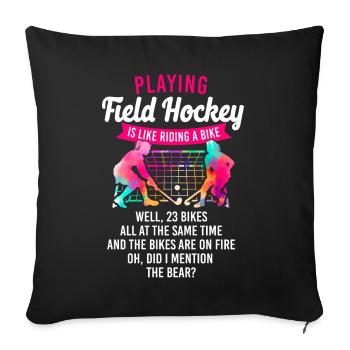 Field Hockey Playing Field Hockey - Sofa pillowcase 17,3'' x 17,3'' (45 x 45 cm) - black - Front