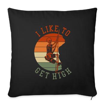 J’aime prendre de la hauteur Escalade alpine Escalade sportive - Housse de coussin décorative 45 x 45 cm - noir - Devant