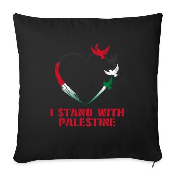 I Stand With Palestine Frieden Freiheit Palästina - Sofakissenbezug 45 x 45 cm - Schwarz - Vorne