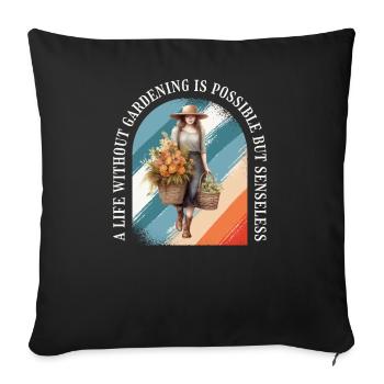 Gardener, Garden Plant, Landscaper, Florist - Sofa pillowcase 17,3'' x 17,3'' (45 x 45 cm) - black - Front