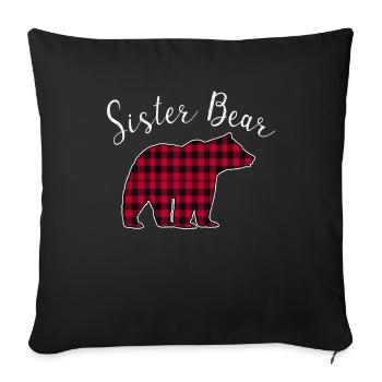Sister Bear - Sofakissenbezug 45 x 45 cm - Schwarz - Vorne