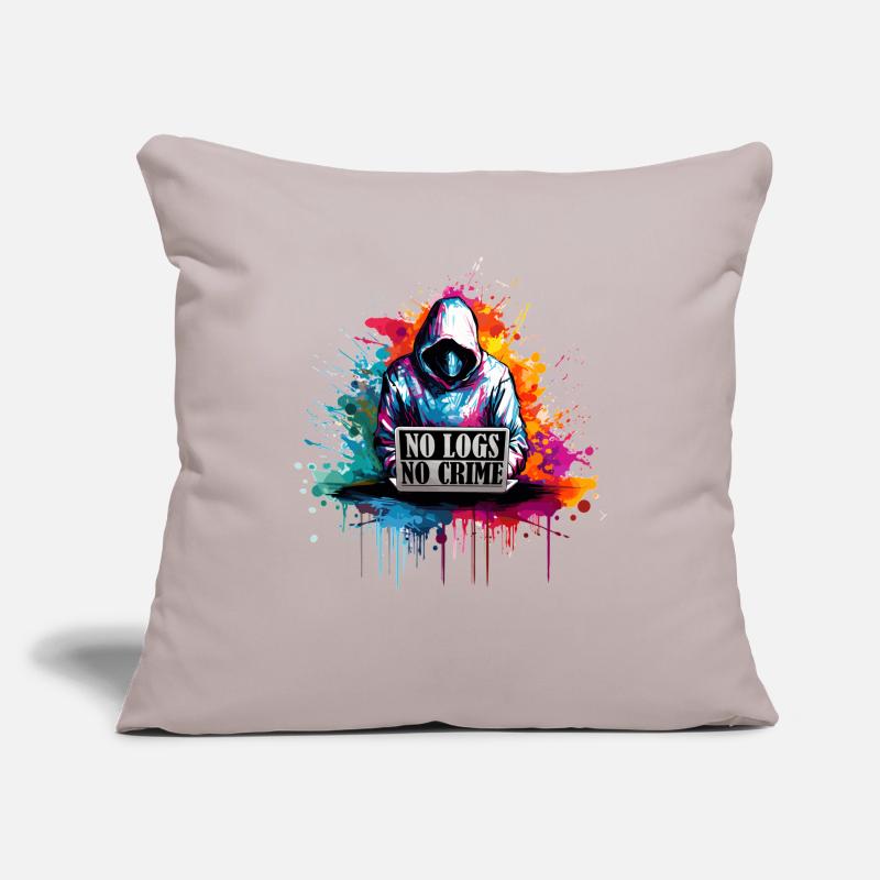 Ethical Hacker's Code: No Logs, No Crime Visual Sofa pillowcase 17,3'' x 17,3'' (45 x 45 cm)