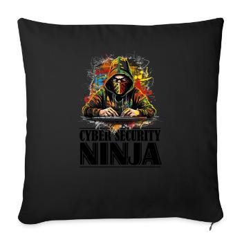 Ethischer Hacker entfesselt: Cyber Security Ninja - Sofakissenbezug 45 x 45 cm - Schwarz - Vorne