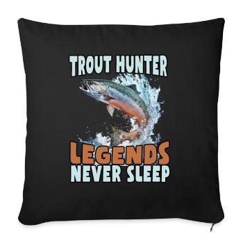 Fishing, Trout, Salmon, Fisherman, Angler, Perch - Sofa pillowcase 17,3'' x 17,3'' (45 x 45 cm) - black - Front