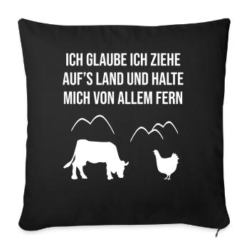 Landleben Ruhe Design - Sofakissenbezug 45 x 45 cm - Schwarz - Vorne