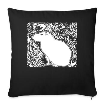 Capybara Capybaras mignons - Housse de coussin décorative 45 x 45 cm - noir - Devant