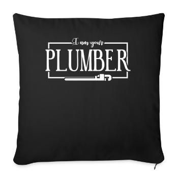 Plombier - Housse de coussin décorative 45 x 45 cm - noir - Devant