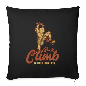 Escalade à vos risques et périls Escalade de bloc - Housse de coussin décorative 45 x 45 cm - noir - Devant