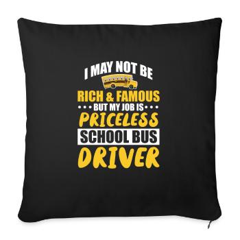 Chauffeur de bus Chauffeur de bus Bus Schuhlbus cadeau - Housse de coussin décorative 45 x 45 cm - noir - Devant