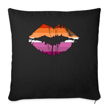 Lesbian Flag Lips LGBTQ Pride - Sofakissenbezug 45 x 45 cm - Schwarz - Vorne