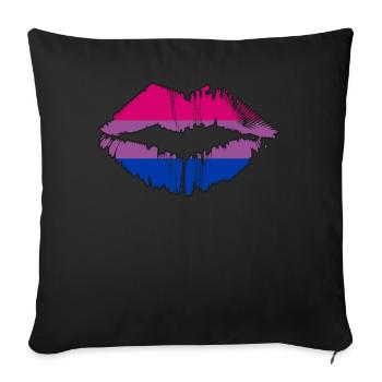 Bisexual Pride Flag LGBTQ Lips - Sofakissenbezug 45 x 45 cm - Schwarz - Vorne