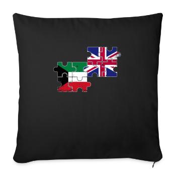 Kuwait UK Vintage Flagge Britischer Kuwaiter - Sofakissenbezug 45 x 45 cm - Schwarz - Vorne