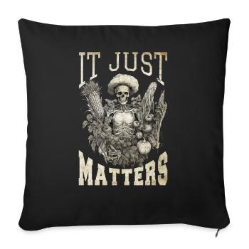 Jardinier jardin plante paysanne dictons Vintage - Housse de coussin décorative 45 x 45 cm - noir - Devant