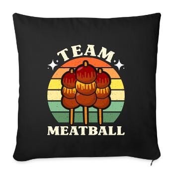 Team Meatball Retro Italian Cook Italian Foodies - Sofa pillowcase 17,3'' x 17,3'' (45 x 45 cm) - black - Front