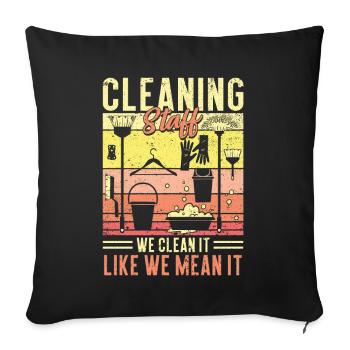 Personnel de nettoyage - Housse de coussin décorative 45 x 45 cm - noir - Devant