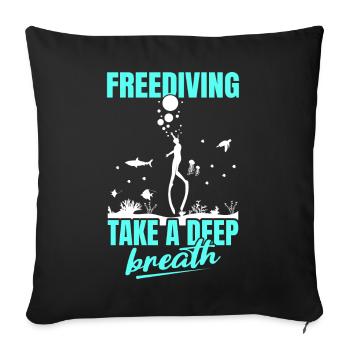Plongée, Apnée, Apnée No Limit Apnée - Housse de coussin décorative 45 x 45 cm - noir - Devant