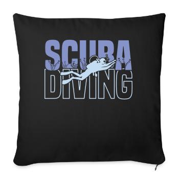 Scuba Diving, Scuba Diving, Holiday Sea Diver - Sofa pillowcase 17,3'' x 17,3'' (45 x 45 cm) - black - Front