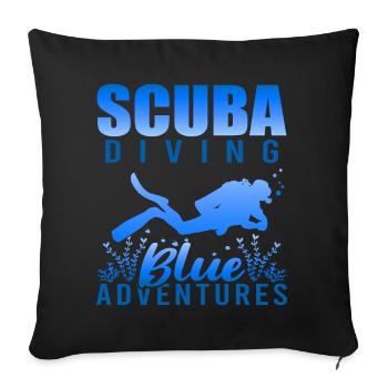 Scuba Diving, Scuba Diving, Holiday Sea Diver - Sofa pillowcase 17,3'' x 17,3'' (45 x 45 cm) - black - Front