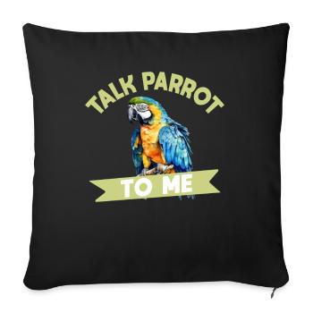 Perruche Perruche Oiseau Perruche Propriétaire - Housse de coussin décorative 45 x 45 cm - noir - Devant