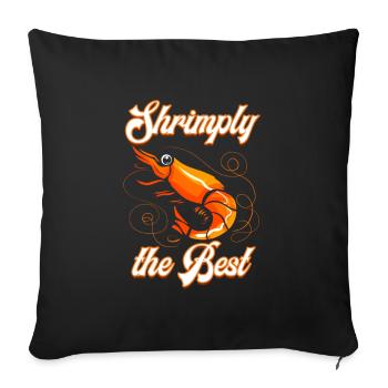 Funny Shrimp Food Shrimp Design for - Sofa pillowcase 17,3'' x 17,3'' (45 x 45 cm) - black - Front