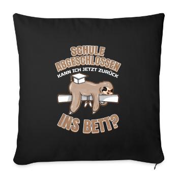 Schulabschluss Lustig Abschluss Realschule - Sofakissenbezug 45 x 45 cm - Schwarz - Vorne