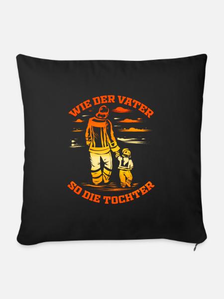 Feuerwehr Vater Geschenk für Freiwillige - Sofakissenbezug 45 x 45 cm - Schwarz