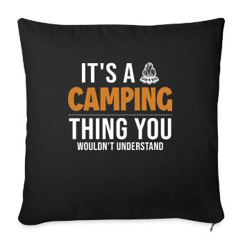It's a Camping Thing Tents Glamping Campsite - Sofa pillowcase 17,3'' x 17,3'' (45 x 45 cm) - black - Front