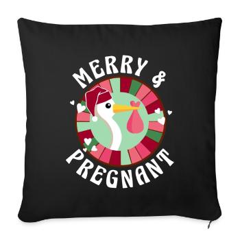 Baby Pregnancy Family Christmas Mom Dad - Sofa pillowcase 17,3'' x 17,3'' (45 x 45 cm) - black - Front