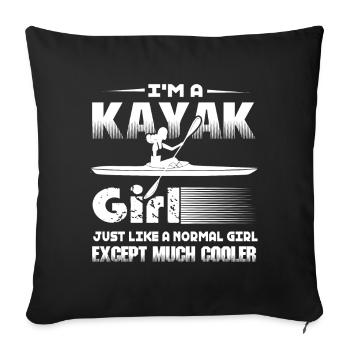 I'm A Kayak Girl - Sofa pillowcase 17,3'' x 17,3'' (45 x 45 cm) - black - Front