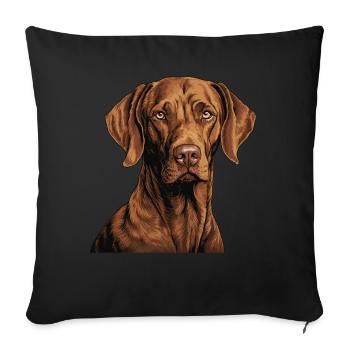 Magyar Vizsla - Sofa pillowcase 17,3'' x 17,3'' (45 x 45 cm) - black - Front