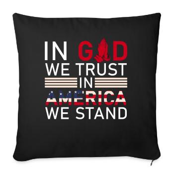 American Flag Inspiring Patriotic Christian Religi - Sofakissenbezug 45 x 45 cm - Schwarz - Vorne