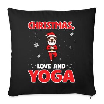 Yogini Yoga Meditation Christmas, Love and Yoga - Sofa pillowcase 17,3'' x 17,3'' (45 x 45 cm) - black - Front