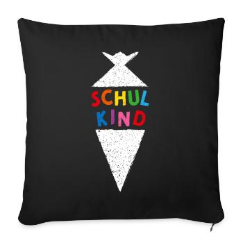 Schulkind Schultüte Schulanfänger Einschulung - Sofakissenbezug 45 x 45 cm - Schwarz - Vorne