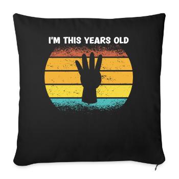 Je suis cette année Vintage 4e anniversaire enfants - Housse de coussin décorative 45 x 45 cm - noir - Devant