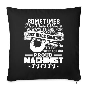 Machinist Proud Machinist Mom - Sofa pillowcase 17,3'' x 17,3'' (45 x 45 cm) - black - Front