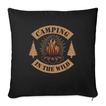 Camping in the Wild Campsite Tents Glamping - Sofa pillowcase 17,3'' x 17,3'' (45 x 45 cm) - black - Front