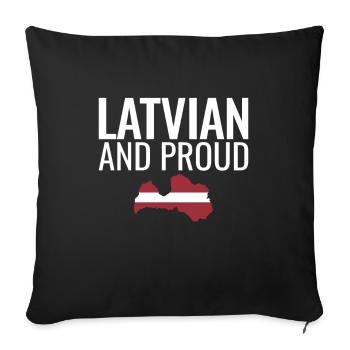 Latvian And Proud Latvia Map Latvian Flag - Sofa pillowcase 17,3'' x 17,3'' (45 x 45 cm) - black - Front