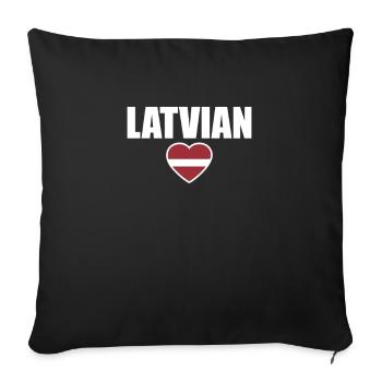 Latvian Latvia Love Latvian Flag Latvian - Sofa pillowcase 17,3'' x 17,3'' (45 x 45 cm) - black - Front