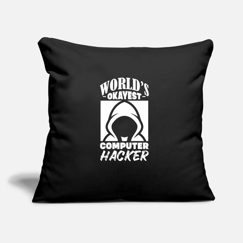 Hacker codeur ordinateur piratage cadeau Housse de coussin décorative 45 x 45 cm