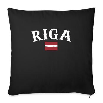 Riga Latvia Vintage Latvian Flag Latvian - Sofa pillowcase 17,3'' x 17,3'' (45 x 45 cm) - black - Front