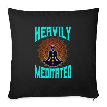 Méditation méditer Zen Yoga cadeau - Housse de coussin décorative 45 x 45 cm - noir - Devant