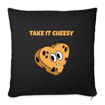 Cheese Addiction Gift for Low Carb Chef I Take It - Sofa pillowcase 17,3'' x 17,3'' (45 x 45 cm) - black - Front