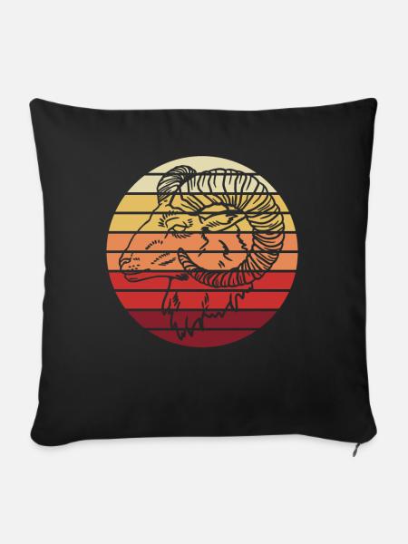 Einzelner Widder Astrologie Sternzeichen Geschenk - Sofakissenbezug 45 x 45 cm - Schwarz