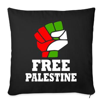 Free palestine - Sofa pillowcase 17,3'' x 17,3'' (45 x 45 cm) - black - Front