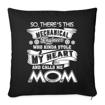 My Mechanical Engineer Calls Me Mom - Sofa pillowcase 17,3'' x 17,3'' (45 x 45 cm) - black - Front