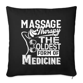 Massage Therapy The Oldest Form Of Medicine - Sofa pillowcase 17,3'' x 17,3'' (45 x 45 cm) - black - Front