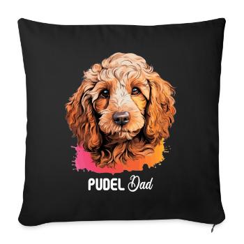 Caniche - Housse de coussin décorative 45 x 45 cm - noir - Devant