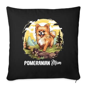 Pomeranian - Sofa pillowcase 17,3'' x 17,3'' (45 x 45 cm) - black - Front